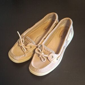 Women's Sperry Angelfish Linen Oat Boat Shoe Sz 7M